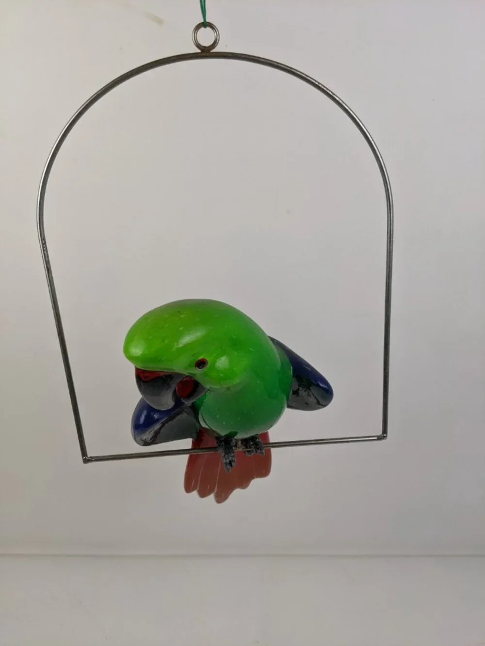 Vintage Ceramic Hand Painted Mexican Folk Art Hanging Parrot 12